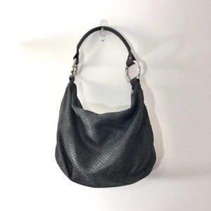 Sequoia Black Woven Fabric Hobo Bag